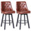 Ensemble de 4 tabourets de bar, tabourets de bar modernes en cuir ciré, pivotant à 360 ° avec dossier, coussin de siège épais et imperméable, convient au bar, à la cuisine et au maquillage