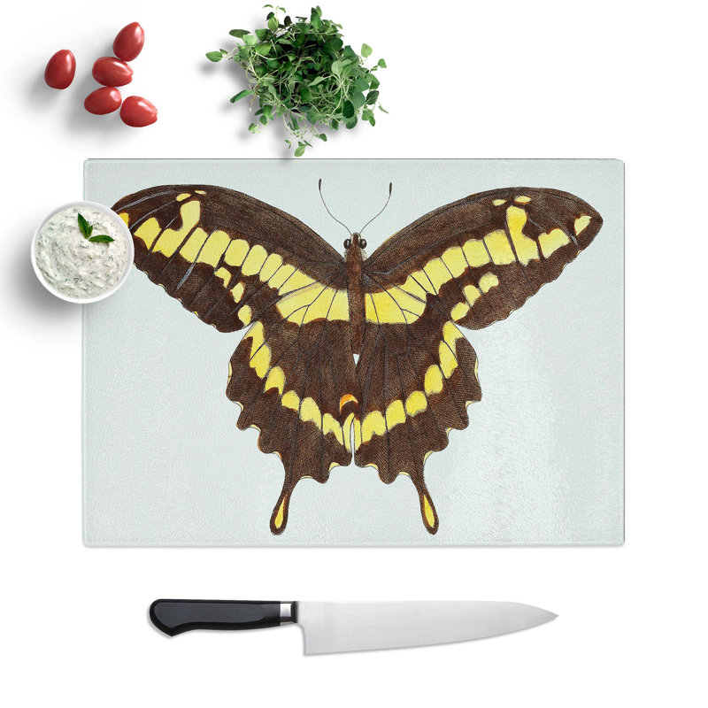 Tempered Glass a Papilio Butterfly Chopping Board, 28.5 cm W x 20 cm L