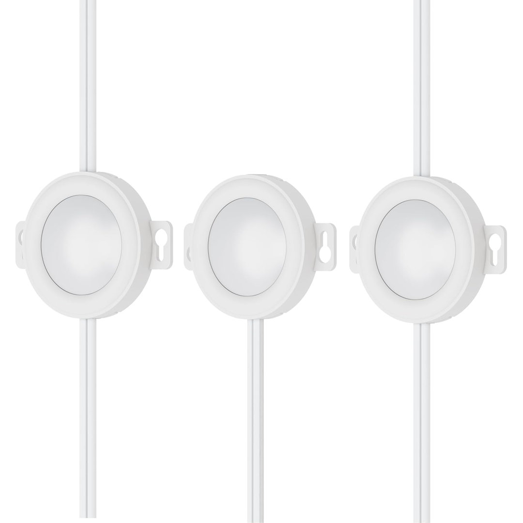 Inlight Plug-in 3000K LED Puck Lights, 3 Packs, Surface Mount Only, Pre-Wired Inlight