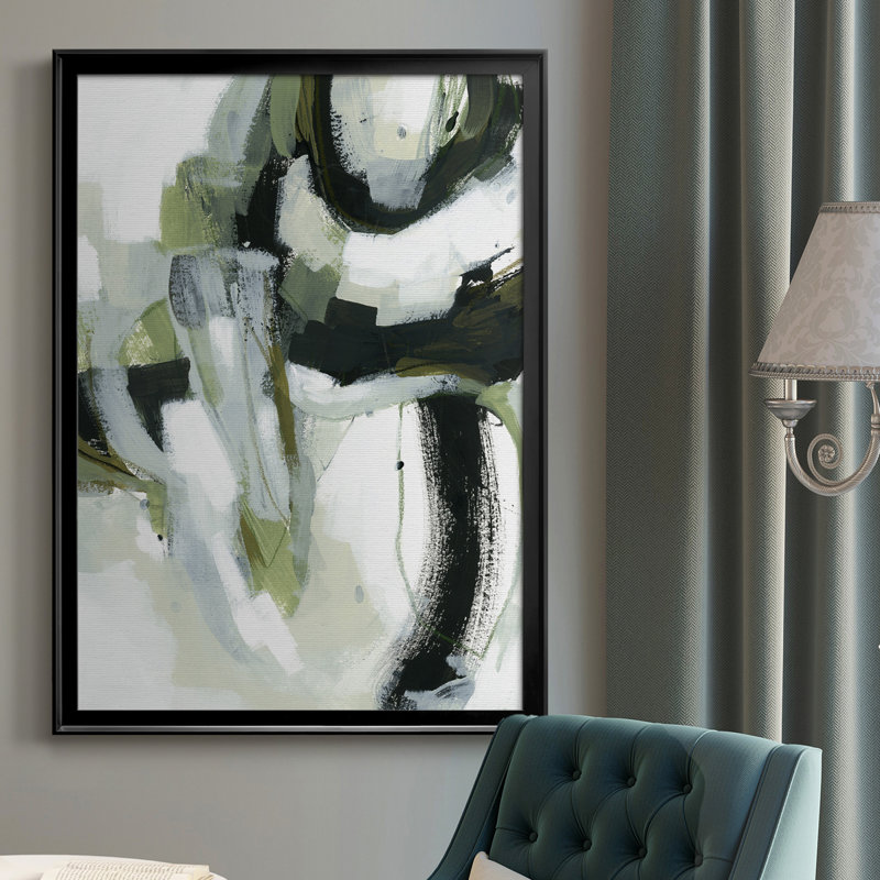 Toile encadrée de qualité supérieure vert onyx I - prête à être accrochée, H 42,5 po x l 30,5 po, Noir