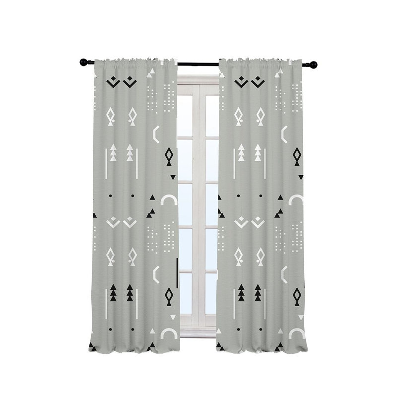 Arawn Semi Sheer Curtain Single Panel, 140cm Width x 325cm Drop, Grey