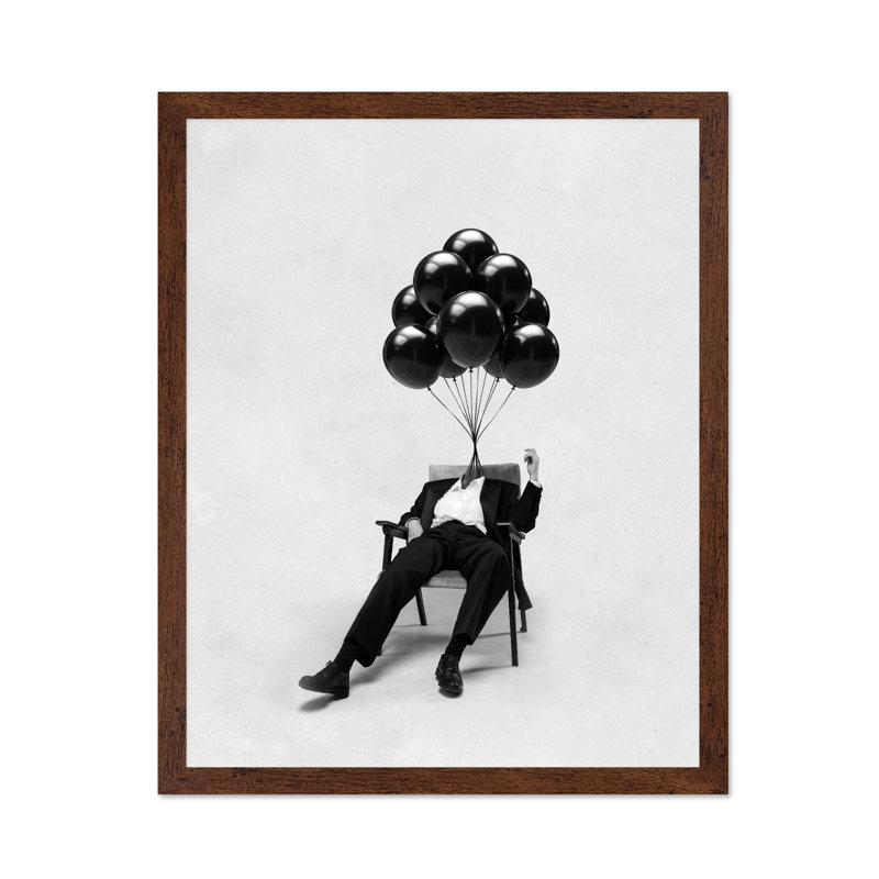 Ballon Gentleman, Poster, 16"H x 20"W, Brown Framed