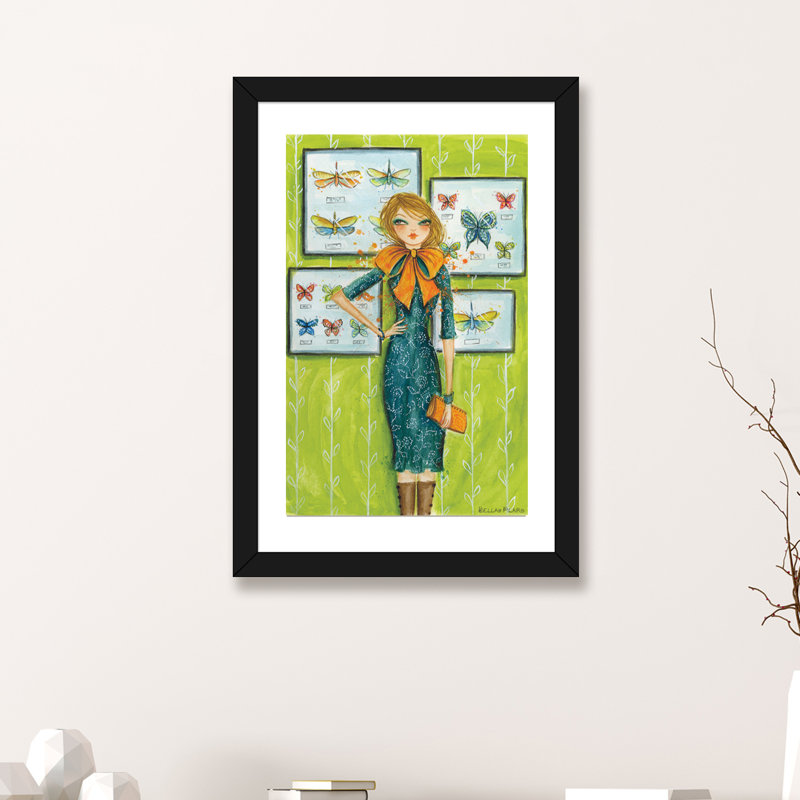 «Best Dress Butterfly Bow», art encadré, H 24 po x l 16 po x P 1 po, Papier encadré doré