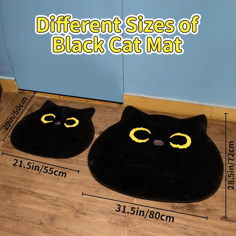 Cat Bath Mat: Soft Washable Non-Slip, 50x56cm (Bath/Bedroom/Tub)