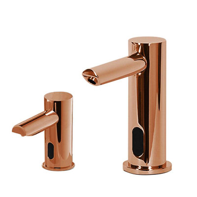 FontanaShowers Rose Gold Commercial Automatic Dual Touchless Sensor Faucet and Soap Dispenser