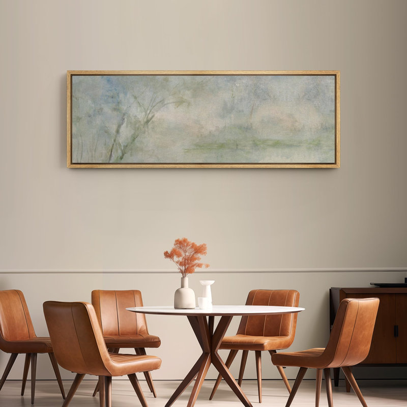 Murmure de roseaux abstraits pastel, H 20 po x l 60 po, Naturel