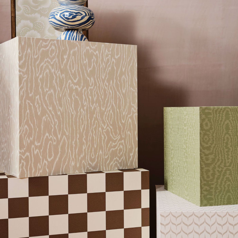 Henry Holland Abstract Vinyl Wallpaper Double Roll, Limestone