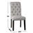 2 Padded Fabric Dining Chairs, Antique Black, Gray, Scroll - Back Design, Button Back, Room, Solid Pattern, Wood + Fabric,
