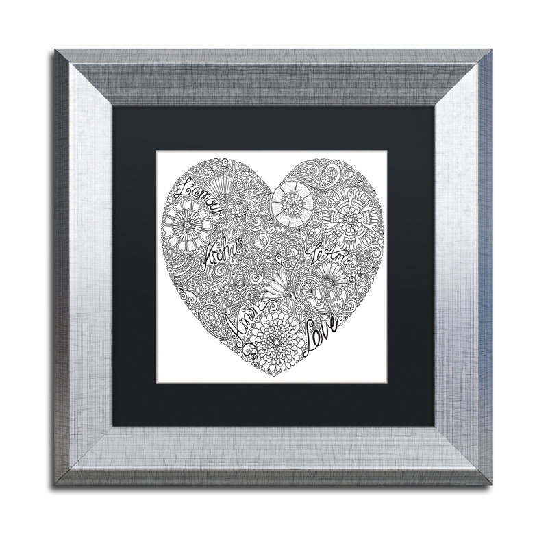 « love cœur », impression encadrée, H 11 po x l 14 po x P 0,5 po, Noir