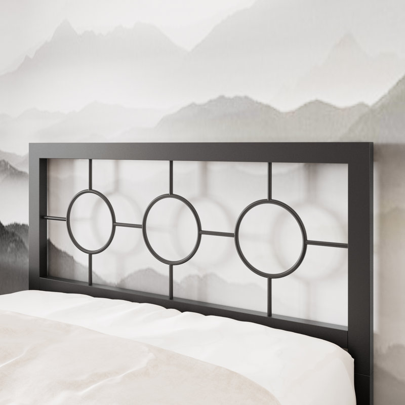 Lit plateforme en métal Avren, Simple, Noir