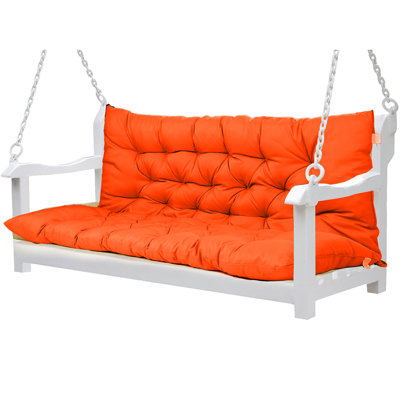 Outdoor Porch Swing Cushions Waterproof, Swing Cushions Thicken 4" 2-3 Seater Cushions Swing Replacement Seat Cushions with Backrest, for Outdoor Furniture Patio Lawn Garden