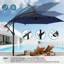 Parasol suspendu de 10 pi à DEL avec ajustement de l'inclinaison, 6 nervures robustes et auvent en polyester protégé contre les rayons UV, idéal pour la cour, la piscine, la pelouse et le jardin, la marine-1526587864