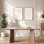 Modern rectangular solid wood dining table