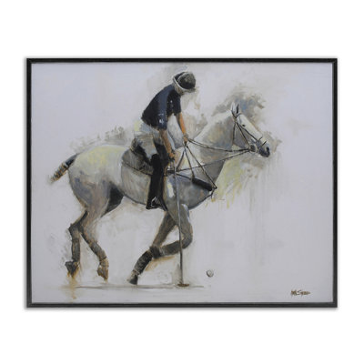 Polo Rider in Motion Framed Giclee, design by Jadei Graphics