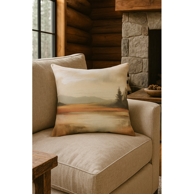Coussin en lin beige 20x20, Mélange de duvet