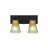 Quattrucci 2 Light Bath Bar Shown In Dark Granite Finish With 5.5" Fluted Crystal Glass-1744155679-1744155676