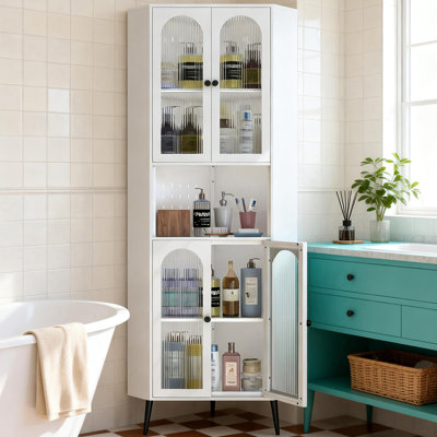 72.8''H Accent Cabinet, Corner Cabinet With Open Shelf