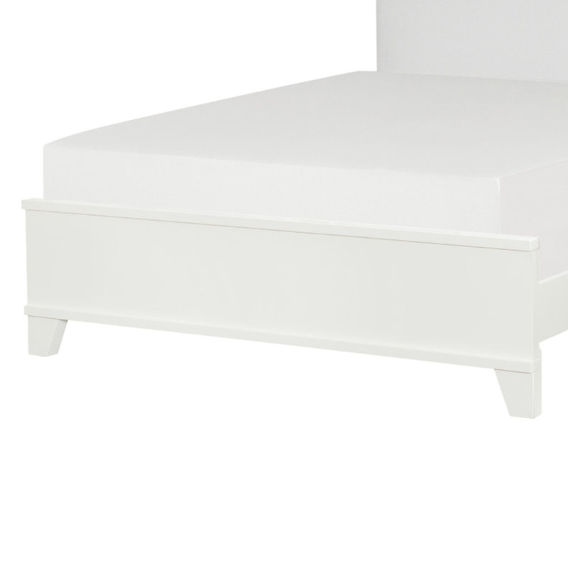 Lit à panneau double Dani, tête de lit à DEL, revêtement en similicuir blanc luxueux
