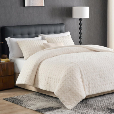 Ensemble d'édredon en molleton beige moelleux 280 g / m², literie d'hiver chaud ultra doux, 3 pièces