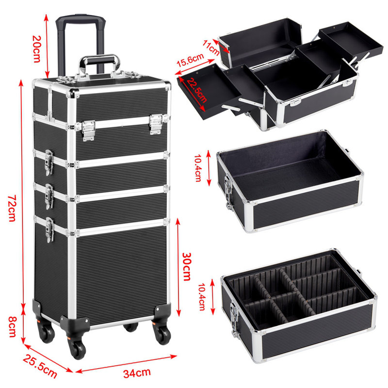 Cosmetic Makeup Travel Case, Black