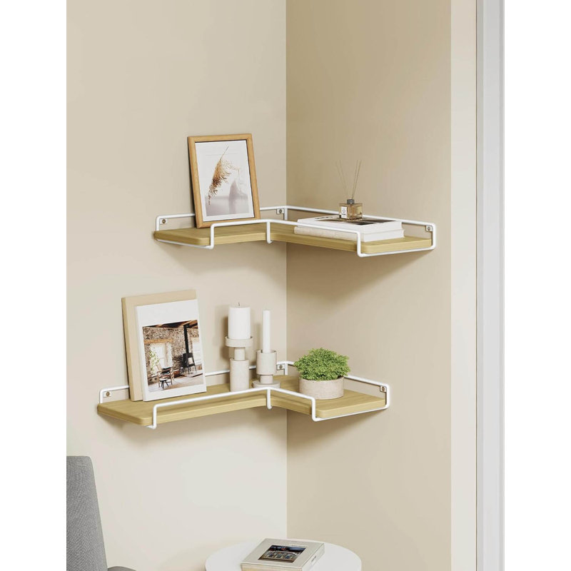 Corner Shelf, Natural Oak/Cloud White