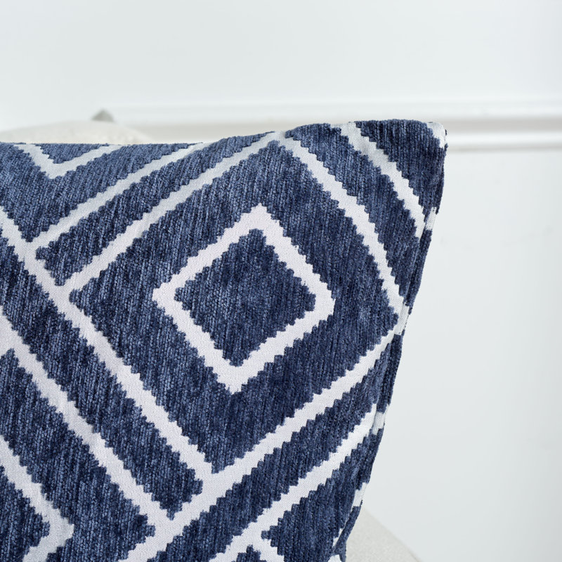 Triska Square Pillow Cover & Insert, Navy