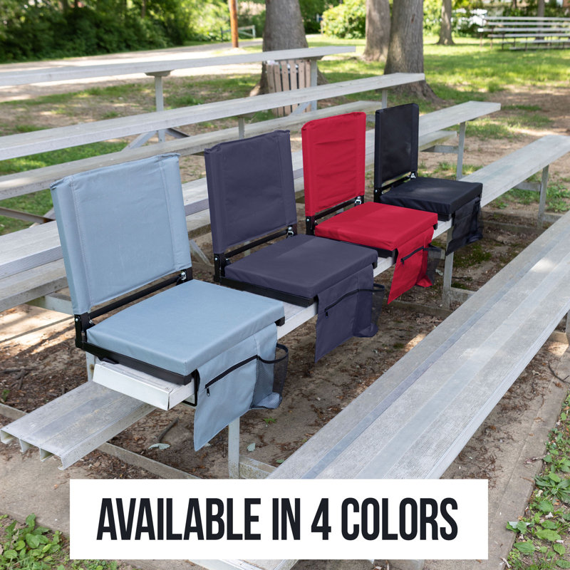 Siège Home - Complet avec gradin - Coussin de siège de stade avec poche et porte-gobelet - Fauteuil de sport large et portable - Sièges de stade avec dossier