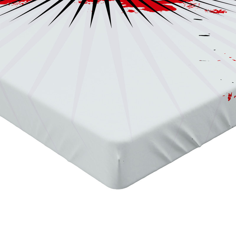 Ensemble de 2 draps-housse Ambesonne Halloween Crâne gris perle rouge noir, Drap-housse de taille très grand
