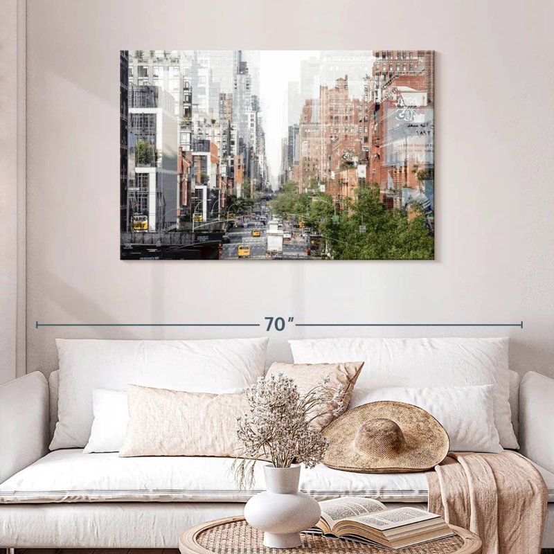 Abstraction urbaine de Sirci, bâtiments de Manhattan, H 30 po x l 45 po