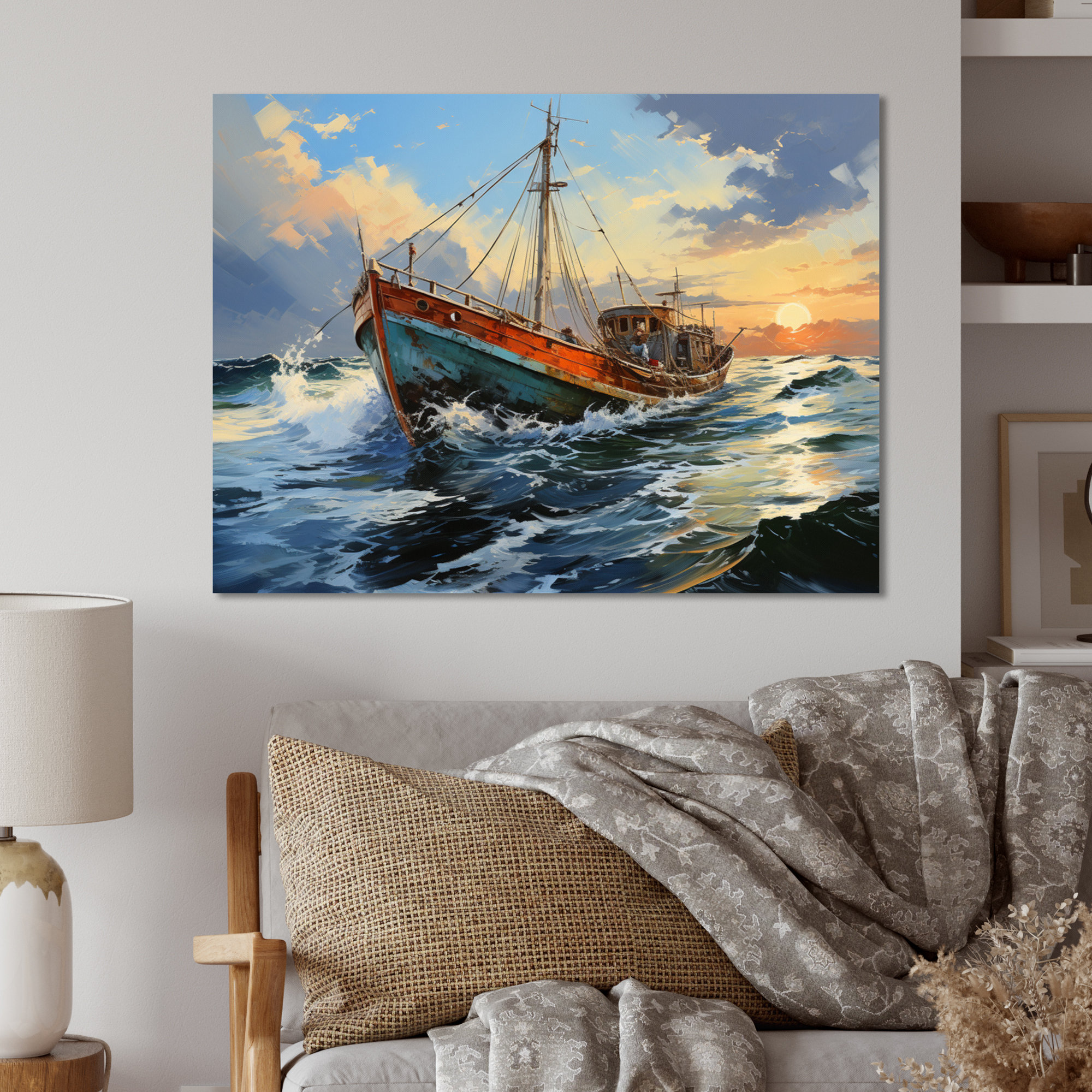 Latitude Run® Boat Expressive Seascapes II Transportation Metal Wall