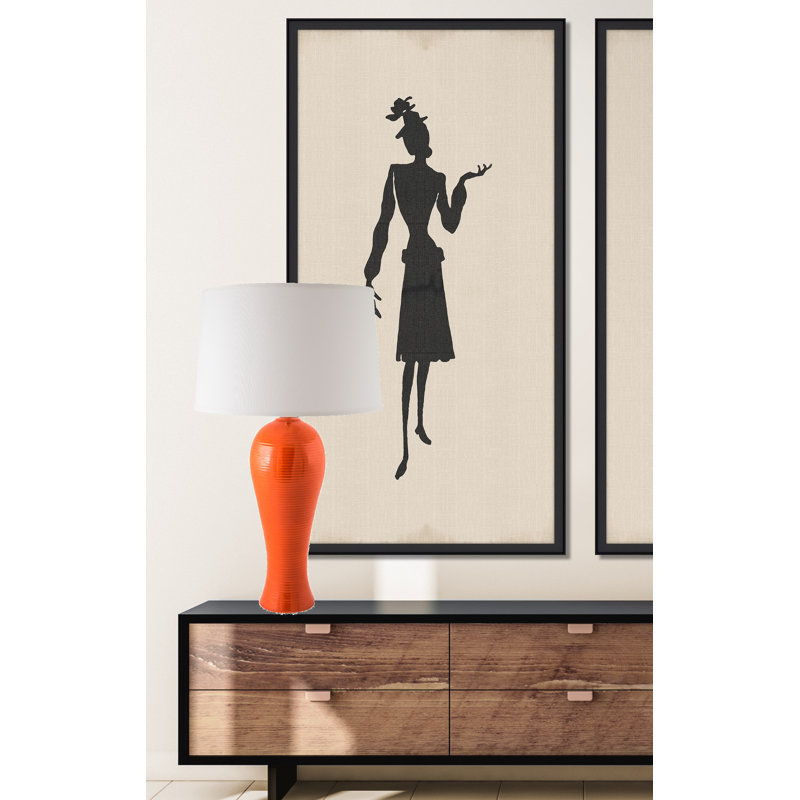 Kruize Ceramic Table Lamp, Gloss Paprika