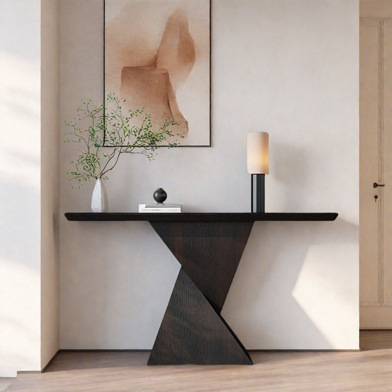 Italian Creative Solid Wood Console Table, Smoky color