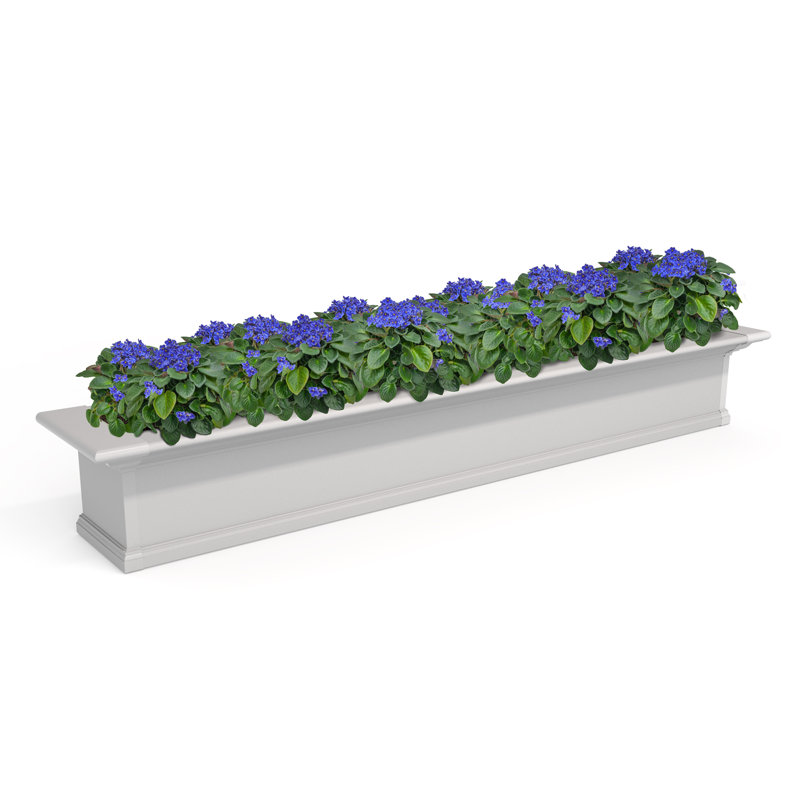 Anand Resin Window Box with Water Reservoir, White, 10" H x 72" W x 12" D