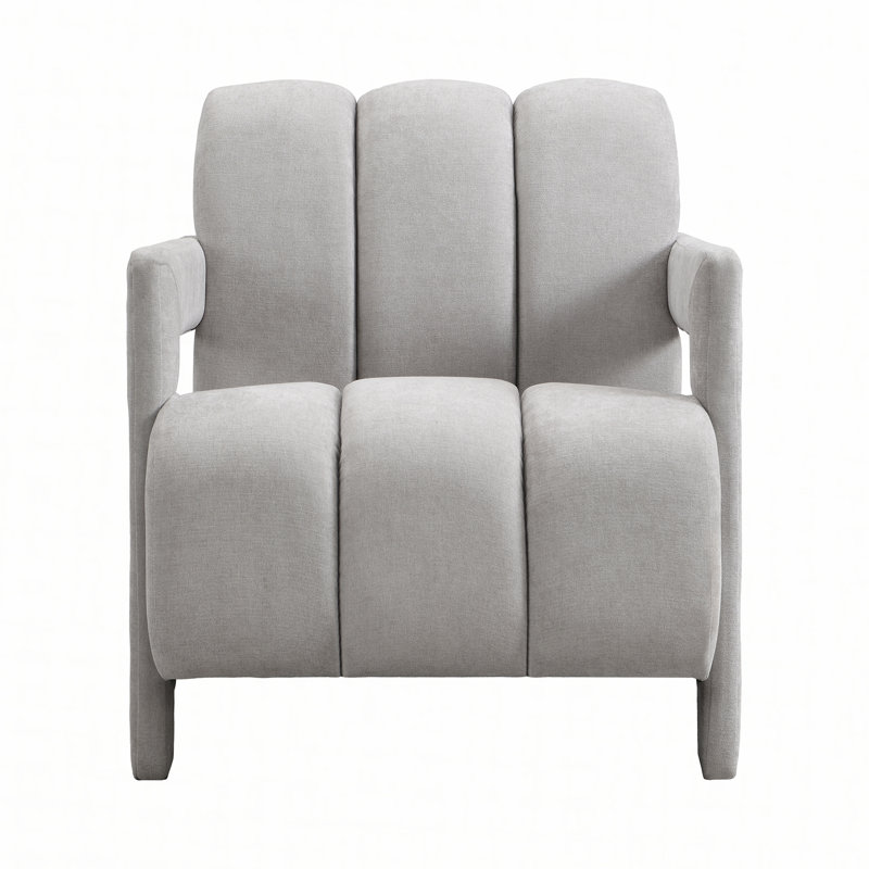 U-Can 26.3'' Modern Minimalist Leisure Armchair, Armchair With L-Shaped Armrests And Polyester Fabric For Living Room
