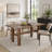 Large Rectangular Wooden Dining Table with Pedestal Base
