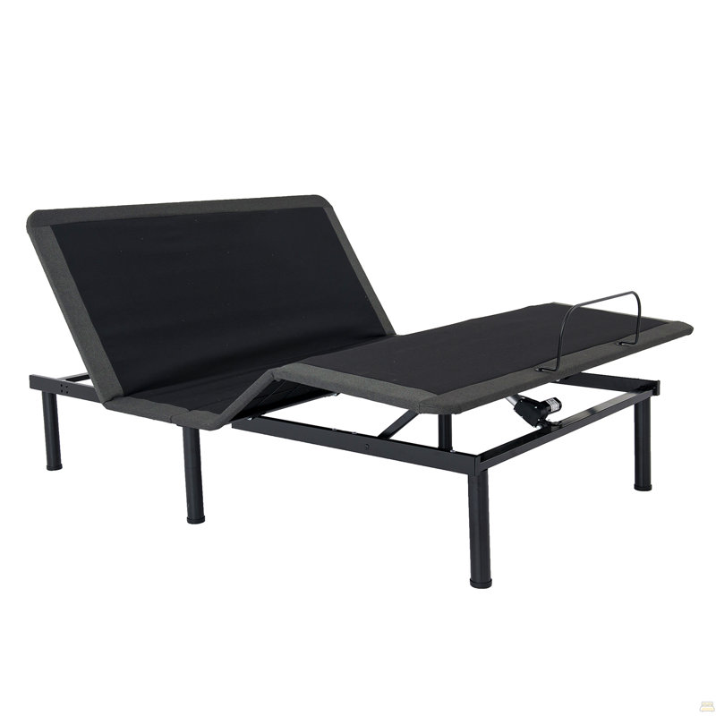 Queen Size Quick Assembly Adjustable Bed Frame With Voice Activated Controls, Queen, Black