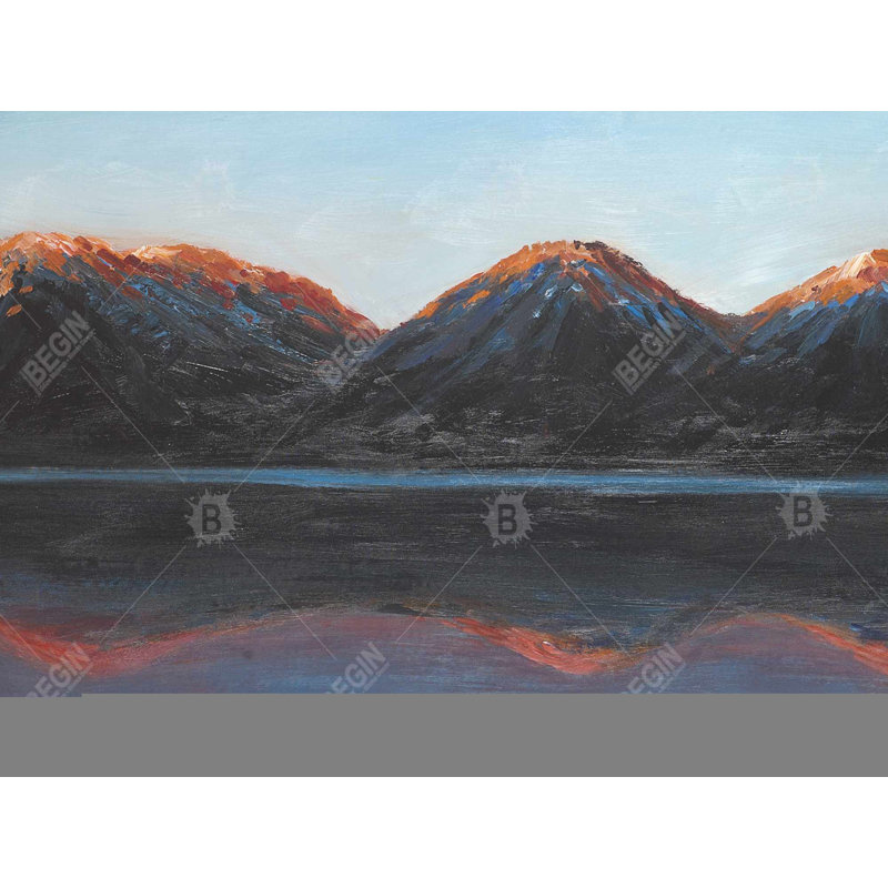 «Mountains and Calm Lake», art contemporain sur toile