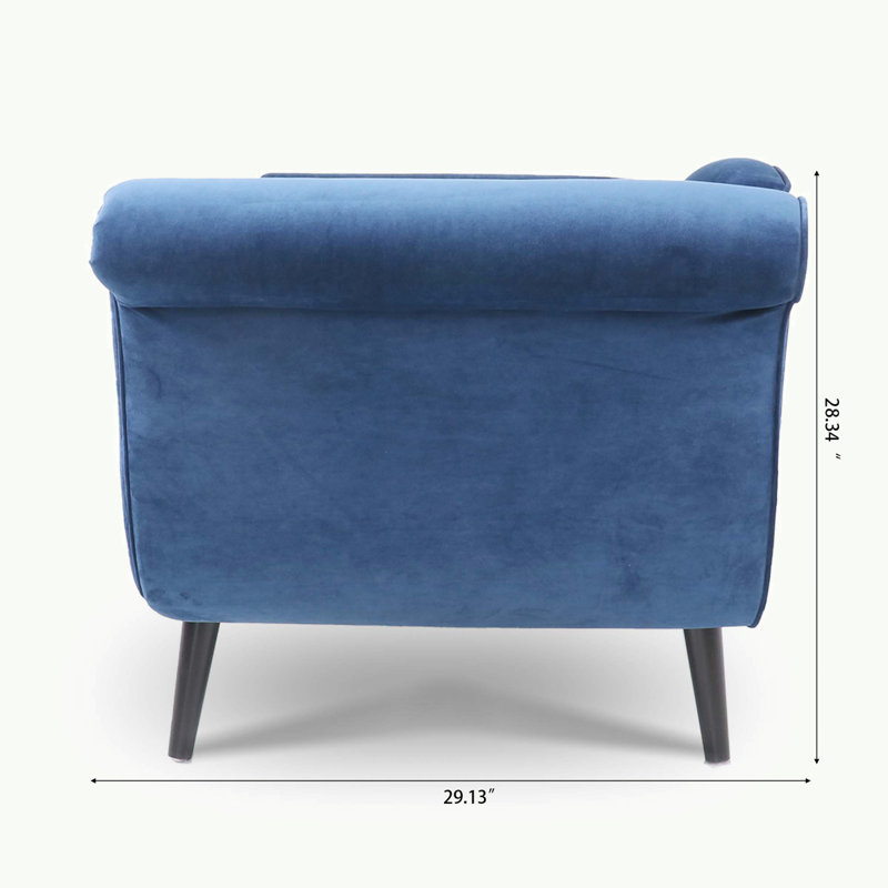 Keldyn Fabric Upholstered Bench, Dark Blue