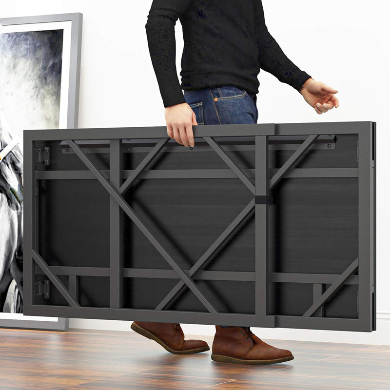 Folding Desk Writing Computer Desk For Home Office, No-Assembly Study Office Desk Foldable Table For Small Spaces