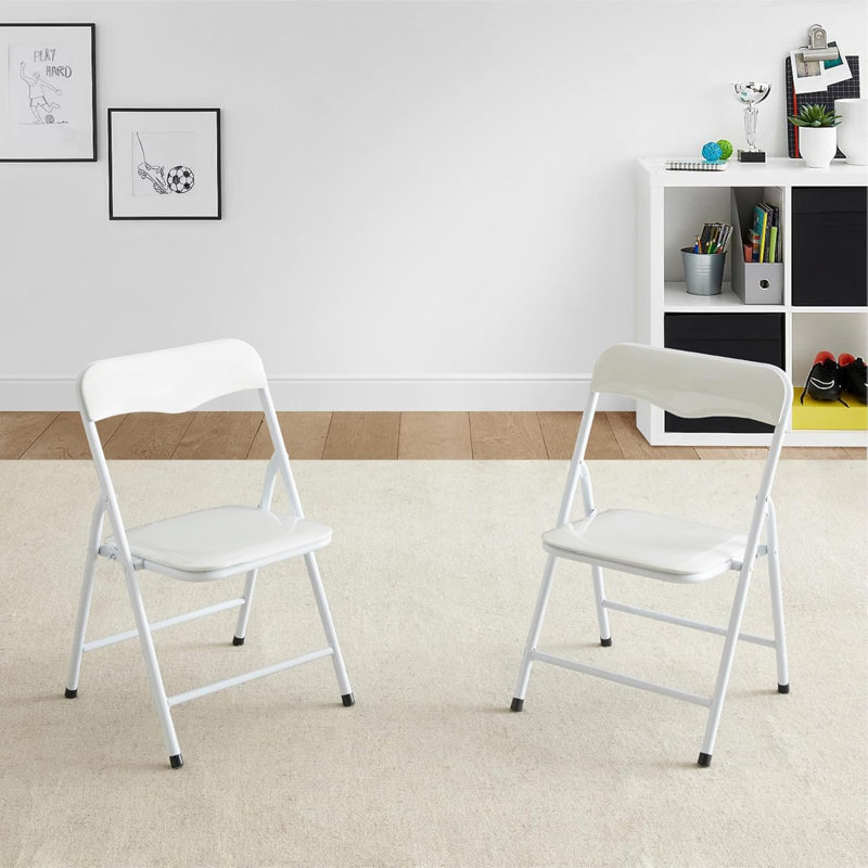  Chaise pliante rembourrée, ensemble de 2, Blanc