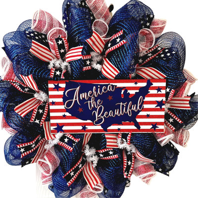 Patriotic Wreath America The Beautiful Stars and Stripes