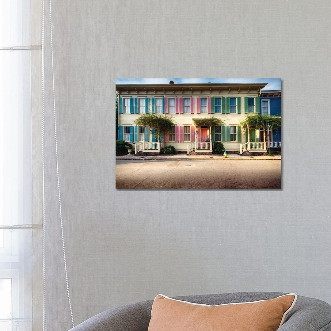 Historic Houses, Savannah, Georgia by George Oze - Wrapped Canvas Photograph