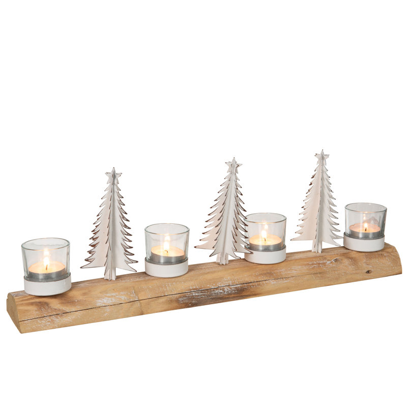Iron Tabletop Candelabra, White