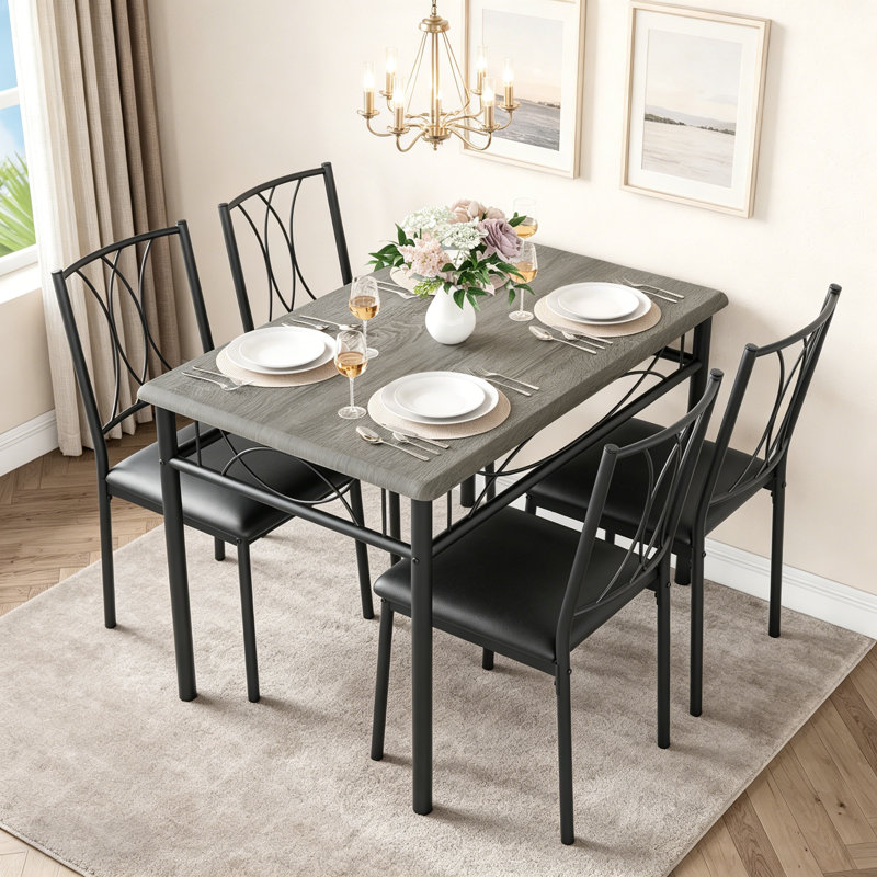 4 - Person Dining Set, Black