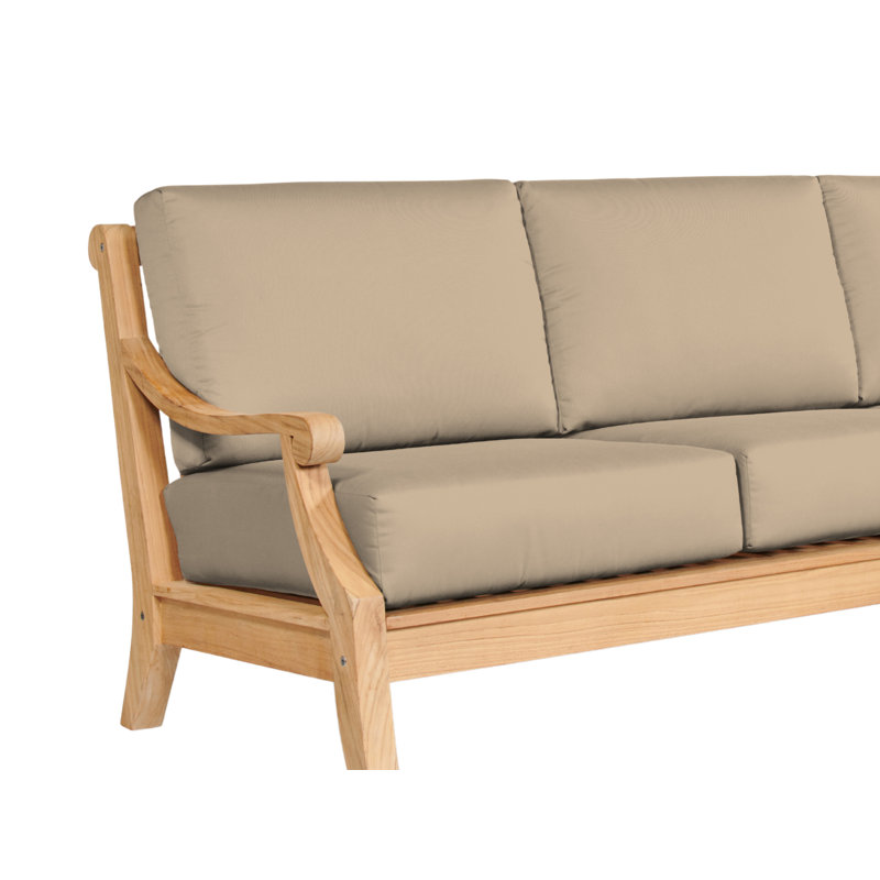 Khari Sonoma 3-Person Teak Outdoor Sofa, Fawn