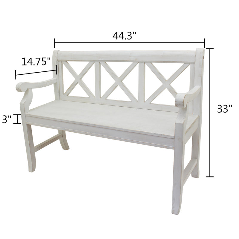 Banc en bois massif, Blanc