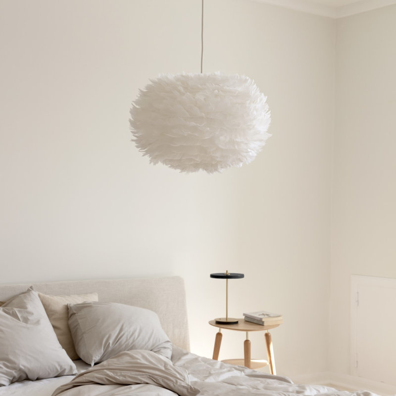 Abat-jour fantaisie 1 lumière Eos, H 11,80 po x l 17,70 po, Blanc