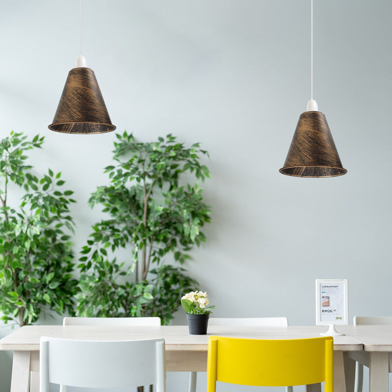 Khinvasara 17cm H Metal Empire Pendant Shade ( Uno ), Brushed Copper