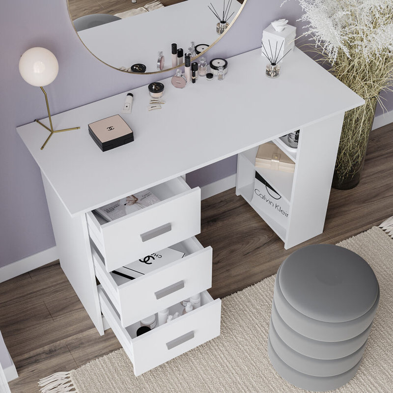 Sonnette Rectangle 49cm L Computer Table, White