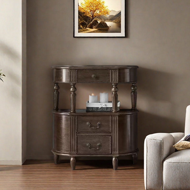 Classical Art Solid Wood Console Table, 35.43" H x 31.50" W × 11.81" D